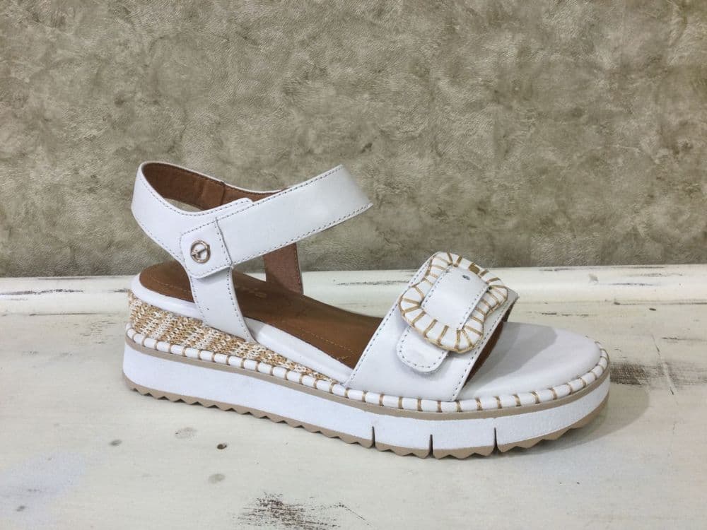 Tamaris 28223-46 White Wedge Sandal