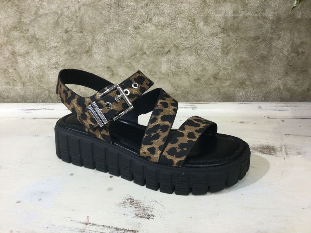 Tamaris 28233-46 Leopard Velcro Detail Sandal