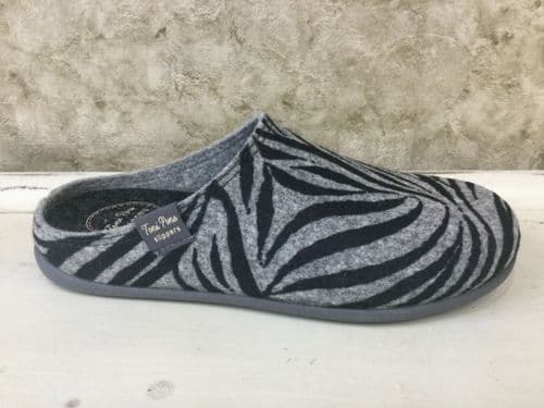 Toni Pons MAUI-NM Zebra Print Felt Mule Slipper
