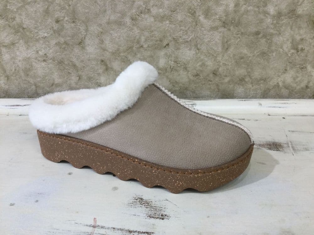 Toni Pons Metz Stone Fur Lined Mule Slipper