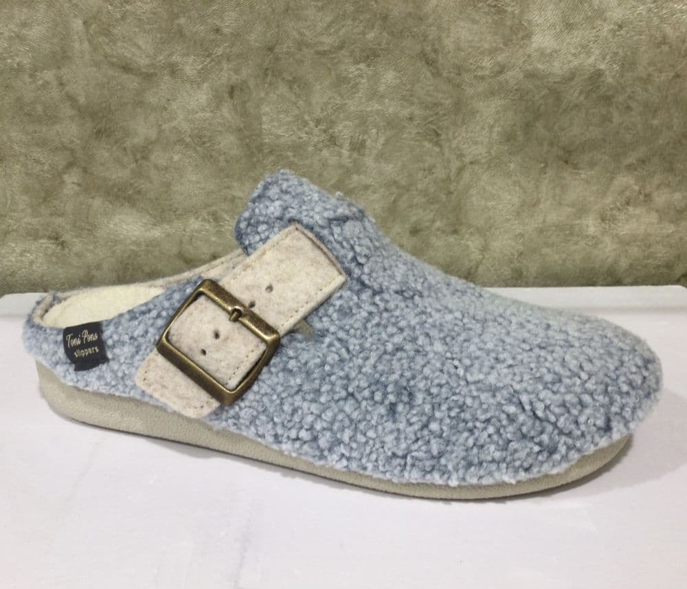 Toni Pons MIMA-NV Blue Textured Mule Slipper