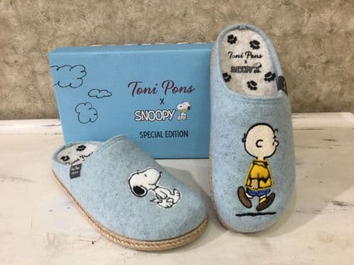 Toni Pons Snoopy Special Edition Blue Mule Slipper