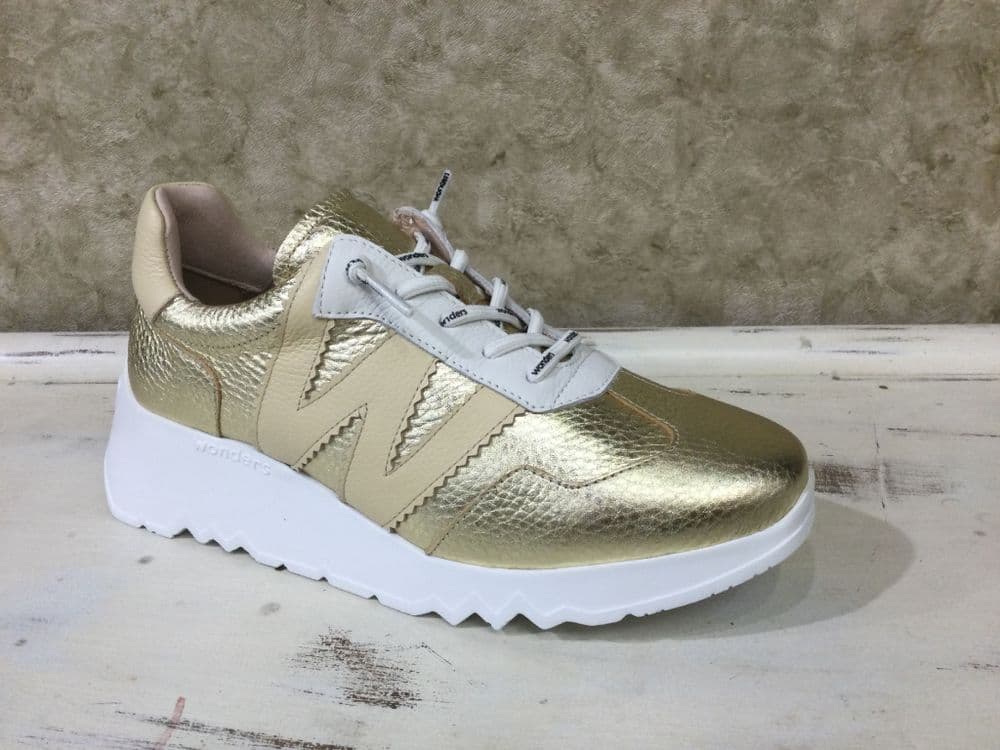 Wonders 6770 Gold/Beige Slip On Trainer