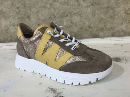 Wonders A-2476 Taupe & Yellow Mix Trainer