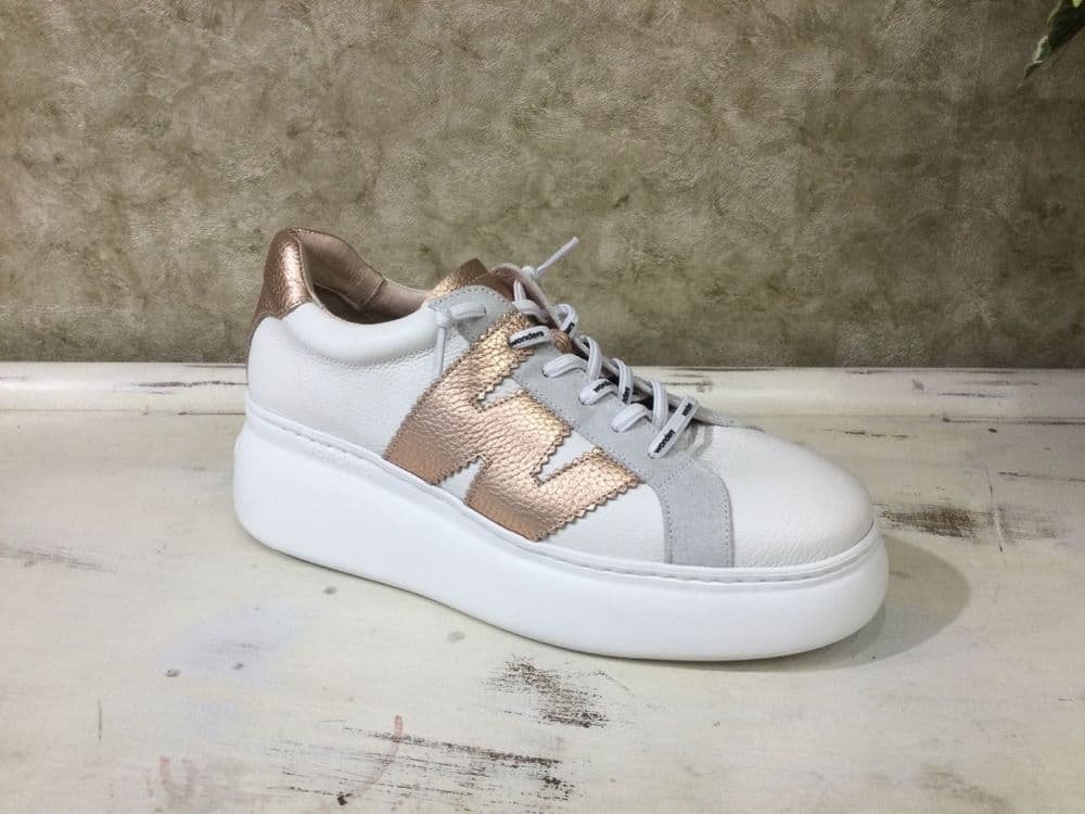Wonders A-2670 White/Rose Gold Trainer