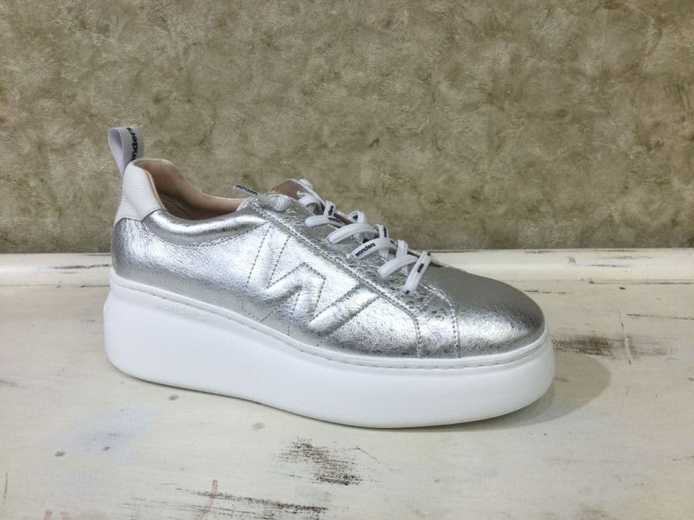 Wonders A2632 Silver Print Slip On Trainer