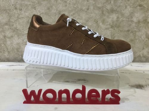 Wonders A5201 Tan Chunky Slip on Trainer