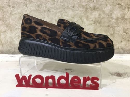 Wonders A5203 Leopard Chunky Loafer