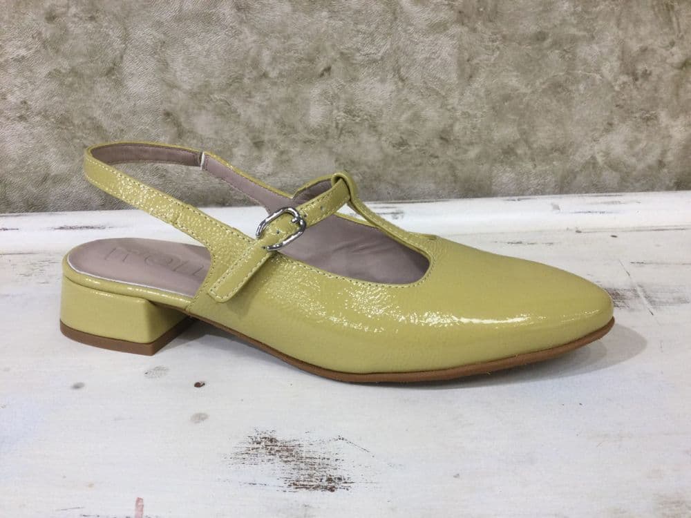Wonders B9732 Lime Patent T Bar Slingback