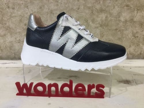 Wonders E6770 Navy & Blue Slip On Trainer