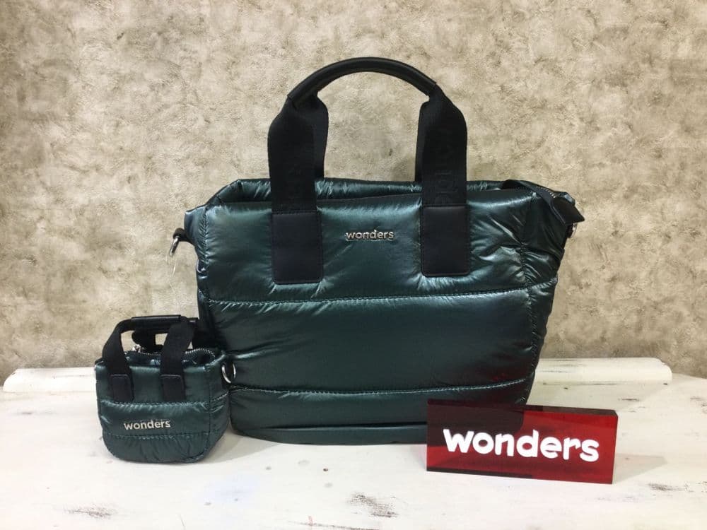 Wonders Handbag WB56002 Green Handbag with Crossbody Strap