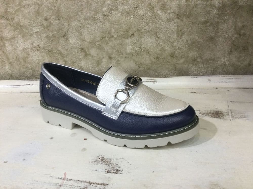 Zanni & Co Saphin Navy/Metallic Mix Loafer