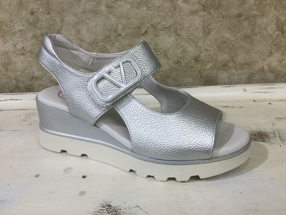 Zanni & Co Template Phueng Silver Sling Back wedge Sandal