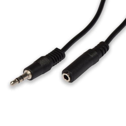 AV:Link 3m 3.5mm Stereo Jack Plug to 3.5mm Stereo Socket Plug Lead BLACK