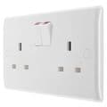 BG 13A 2 Gang SP Switched Socket WHITE