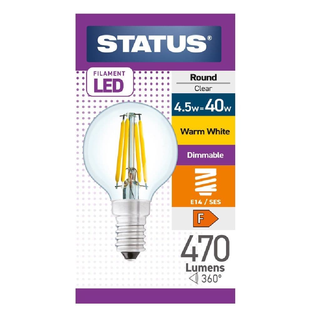 DIMMABLE Status 4 5w 40w SES Round Filament LED