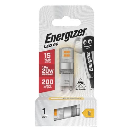Energizer 1.8W (=20W) G9 Opal Warm White LED Light Bulb
