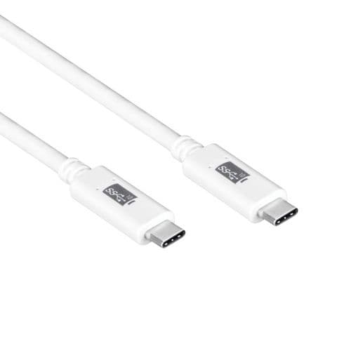 Masterplug 1 USB-C Plug to USB-C Plug Lead WHITE