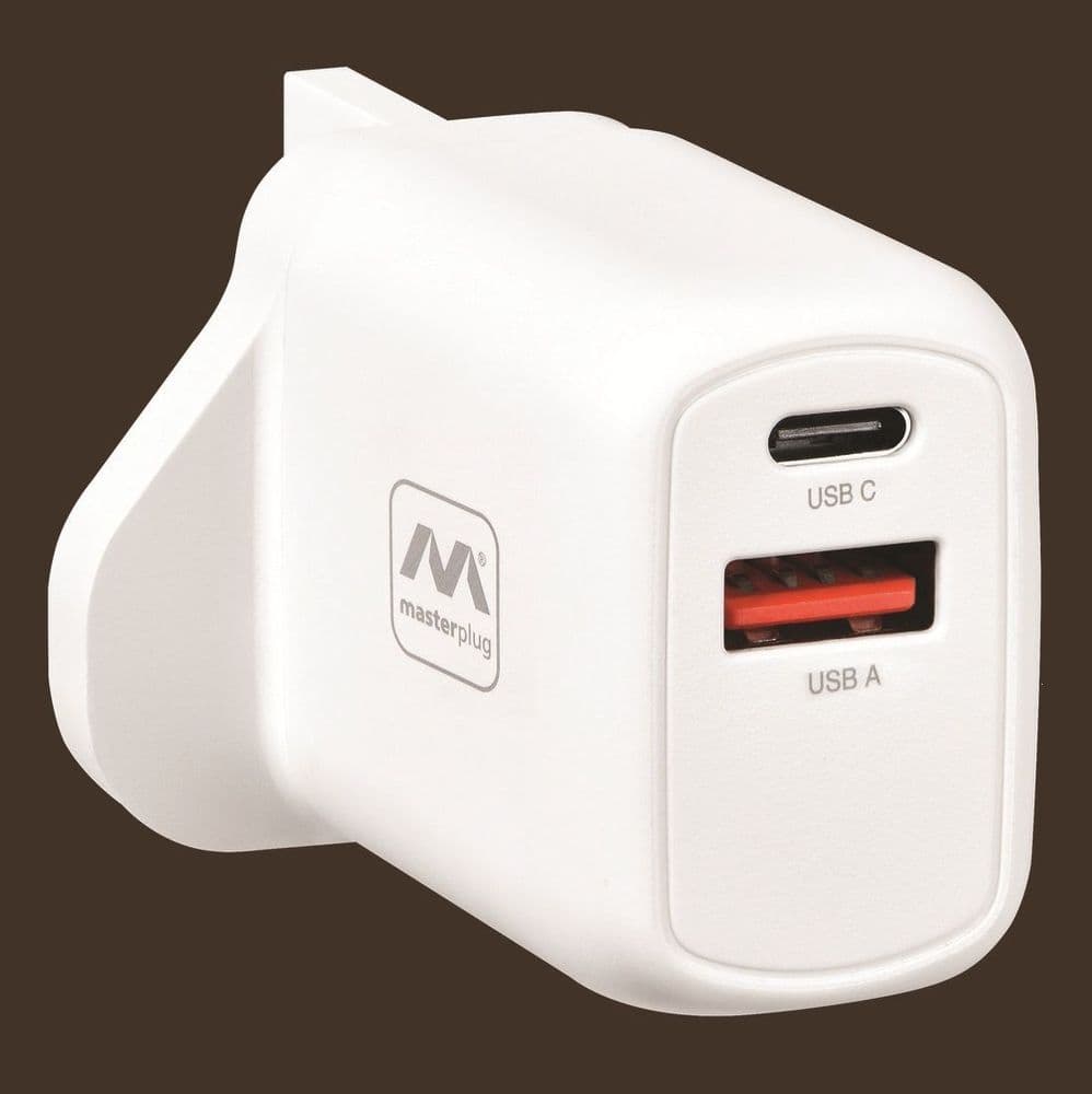 Masterplug USB-A and USB-C Fast Charger Plug