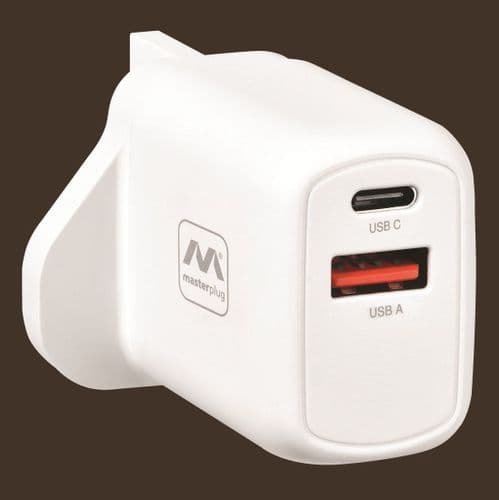 Masterplug USB-A and USB-C Fast Charger Plug