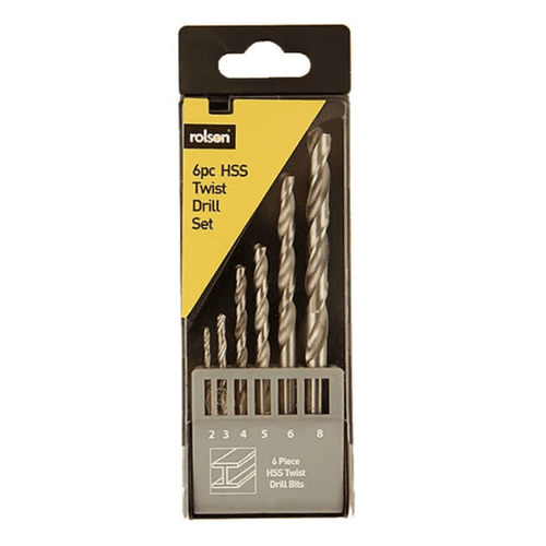 Rolson 6 Piece HSS Drill Bit set (2-8mm)