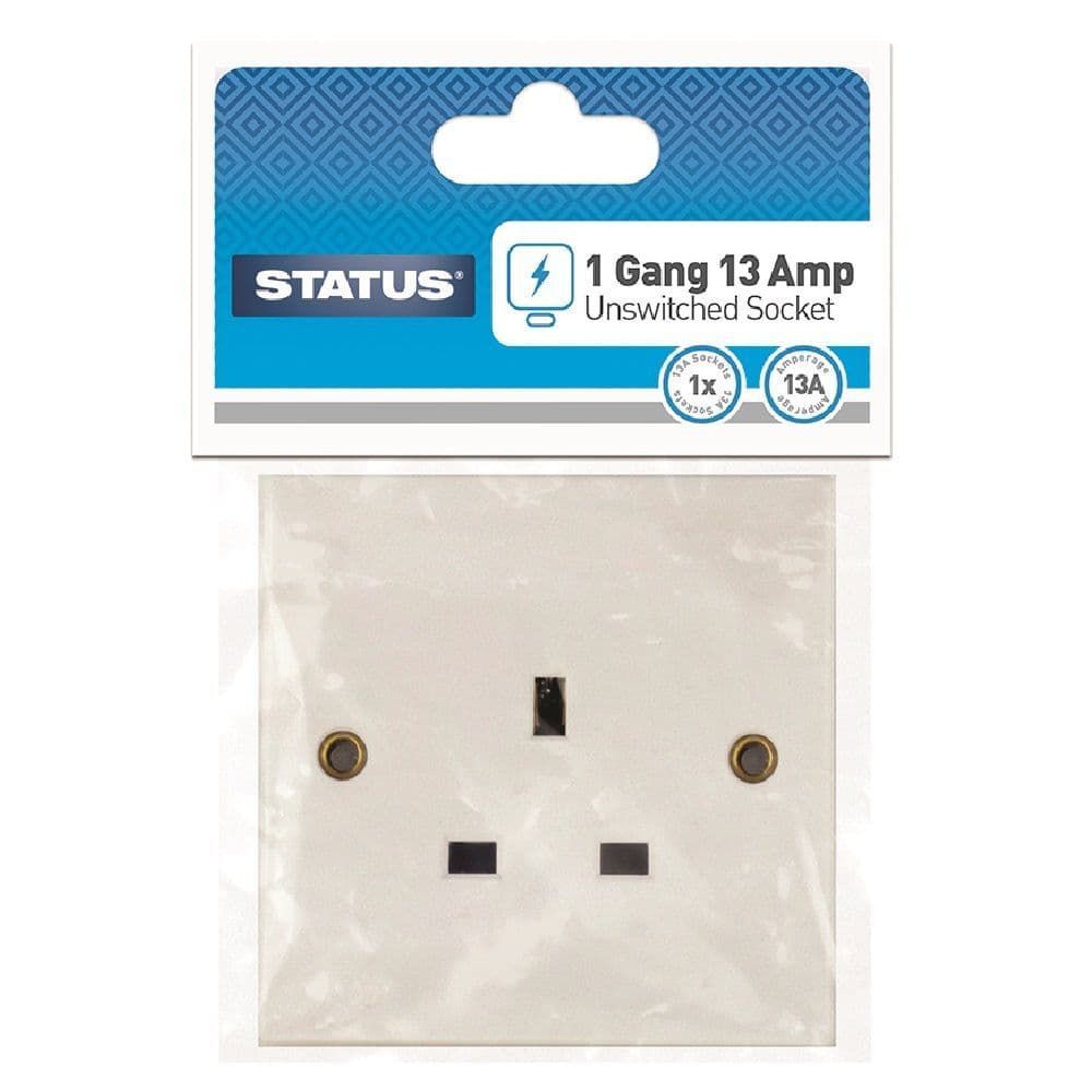 Status 13A 1 Gang UNSWITCHED Wall Socket