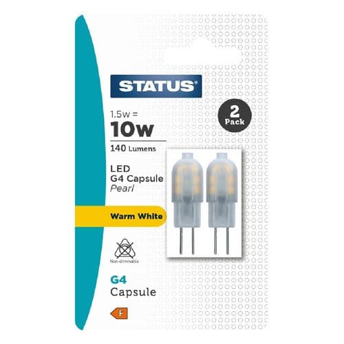 Status 2 Pack 1.5W (=10W) G4 Opal Warm White LED Light Bulb