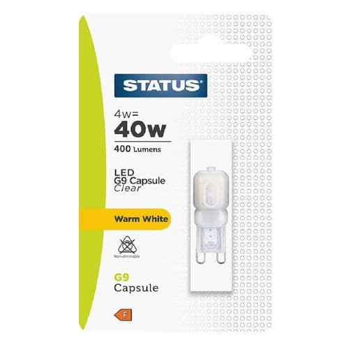 Status 4W (=40W) G9 Opal Warm White LED Light Bulb
