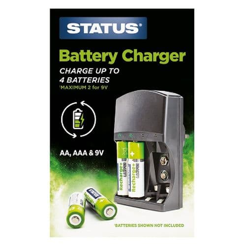 Status Battery Charger for AA / AAA / 9V Rechargeable Batteries