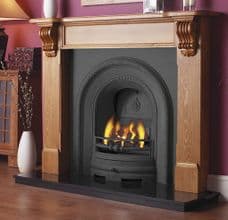 Decorative Arched Insert & Pine Mantelpiece Fireplace Package