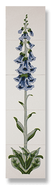 Foxglove (Blue) Fireplace Tile Set - Tubeline Tiles