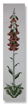 Foxglove (Burgundy) Fireplace Tile Set - Tubeline Tiles