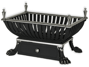 Lions Polished Cast Iron Fire Basket