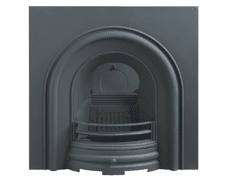 Plain Arched Cast-iron Fireplace Insert Black