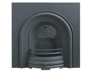 Plain Arched Cast-iron Fireplace Insert Black