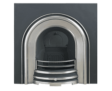 Plain Arched Cast-iron Fireplace Insert Half Polish