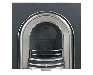 Plain Arched Cast-iron Fireplace Insert Half Polish
