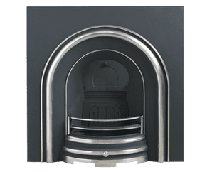 Plain Arched Cast-iron Fireplace Insert Polished