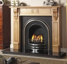 Plain Arched Insert & Pine Mantelpiece Fireplace Package