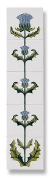 Thistle of Tay (Blue) Fireplace Tile Set - Tubeline Tiles