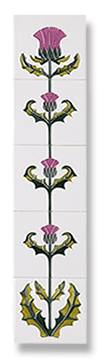 Thistle of Tay (Magenta) Fireplace Tile Set - Tubeline Tiles