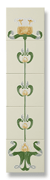 Tulip (Honey Yellow) Fireplace Tile Set - Tubeline Tiles