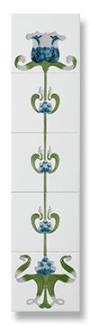 Tulip (Ivory Blue) Fireplace Tile Set - Tubeline Tiles