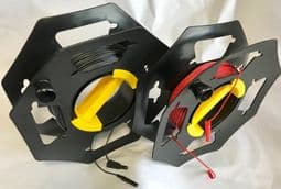 Red & Black Pair of 100m Test Lead Reels , fits Fluke & Megger + More.
