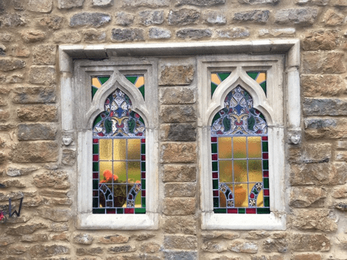 Double Gothic College window hooded
