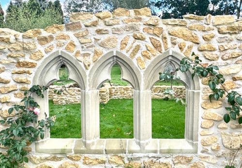 Garden folly Gothic Chapel window triple