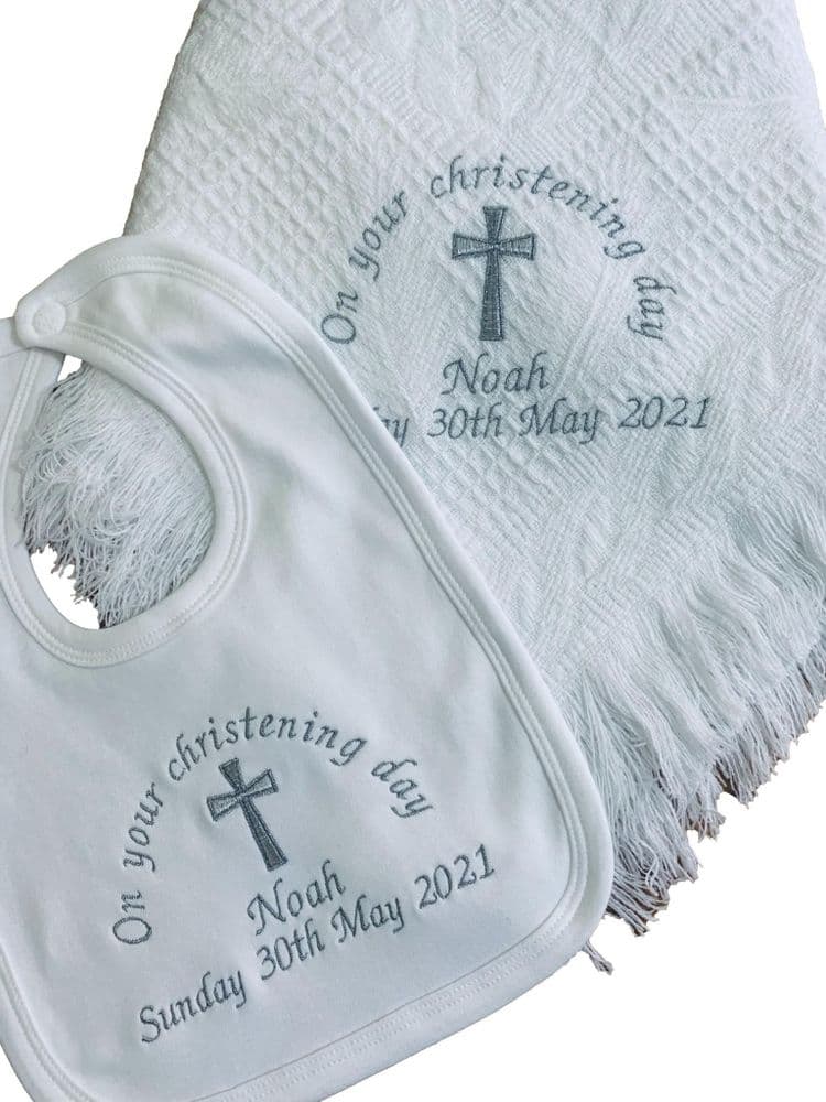 Personalised Christening/Baptism Shawl