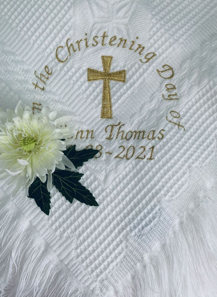 PERSONALISED CHRISTENING SHAWL