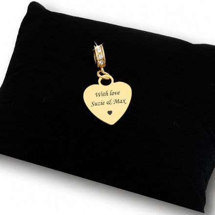 18k Gold Plated Bracelet Charm, fits Pandora, Any Engraving