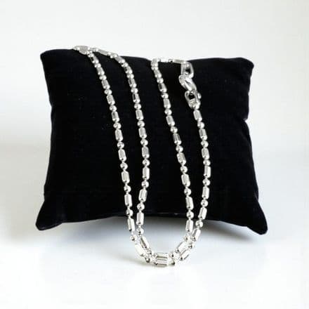 925 Sterling Silver Ball and Bead Chain, Necklace, 16, 18, 20 and 24 inches